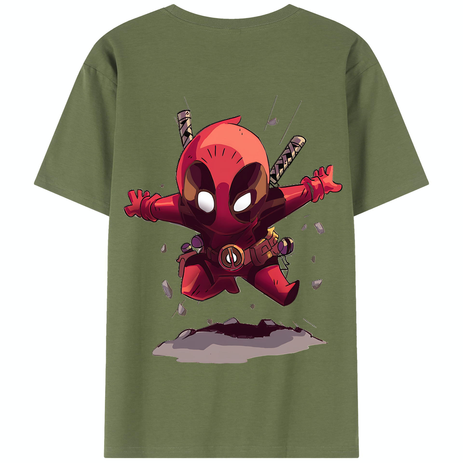 （画像用） Deadpool デッドプール 綿100％半袖Tシャツ（背面プリント）